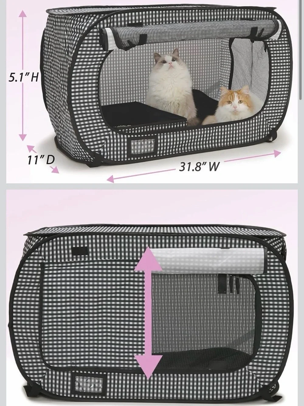 PET | pop up travel crate with collapsible litter box